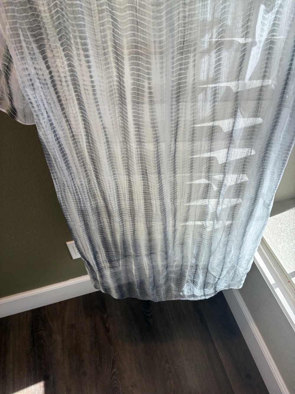 Eileen Fisher White Sheer Striped High-Low Tunic - Picture 10 of 10